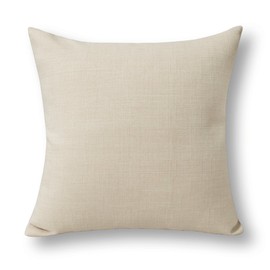 Jeanerlor Solid Linen Throw Pillow Cover 18"x18" Euro Sham/Cushion Sham, Rusticstyle Pillow Cases in The Room and Outdoor (Light Linen)