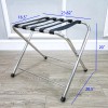 FixtureDisplays Stainless Steel Folding Luggage Rack Black Nylon Webbing Suitcase