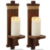 Homemory Wall Sconces Candle Holder Set of 2, Farmhouse Wooden