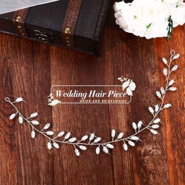 Asooll Adornos para El Cabello de Novia con Diamantes de Imitación Plateados, Accesorios de Cristal para El Cabello de Novia.