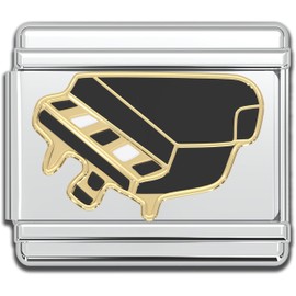 Fablinks Italian Charm Bracelet Charms, 9mm Stainless Steel Piano Links Bracelets Jewelry for Women (Piano)