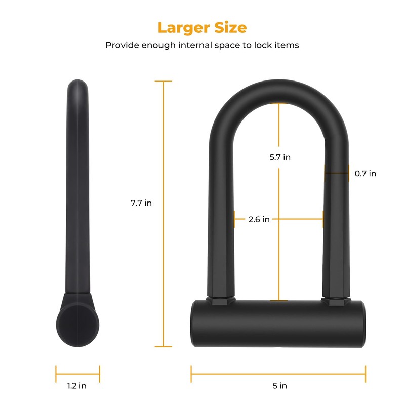 iScooter U Lock with 4ft Cable and Mounting Bracket, Scooter
