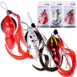 [Omeda Thai Maru-kun] Tai Lava Sea Bream Lava Head 3 Color Set 45g 60g 80g 100g 120g with Necktie Root Fish Blue (Red Red White Red Gold Akakin, 45g)