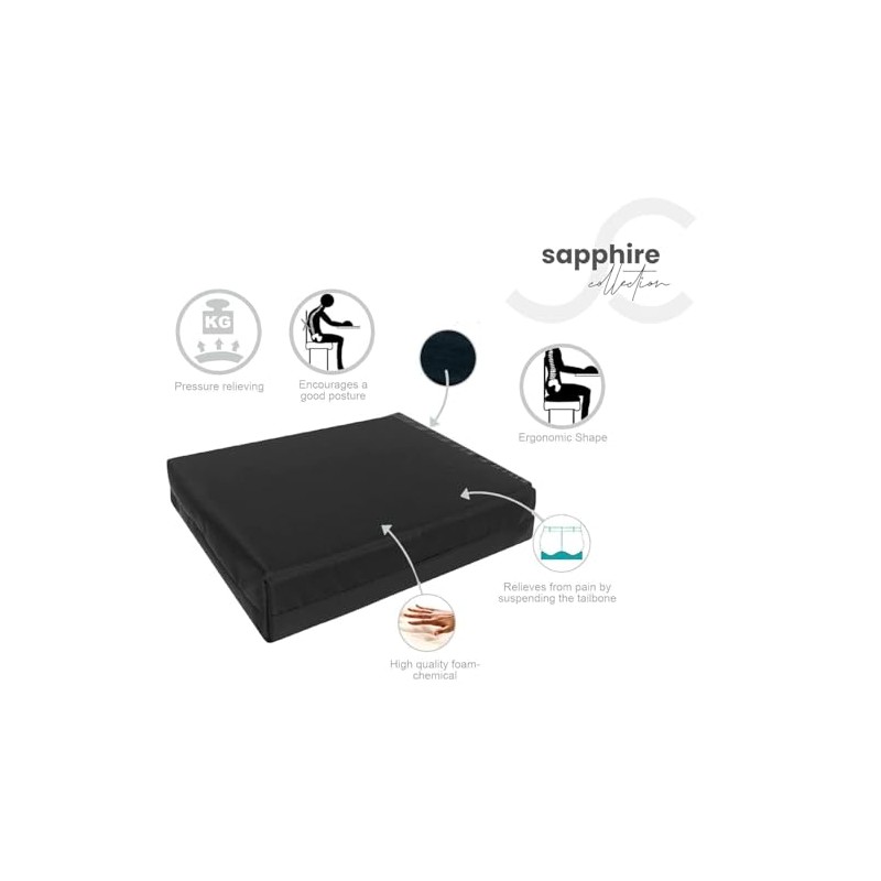Wheelchair Cushion Memory Foam for Office Chairs, Scooters, Kitchen or
