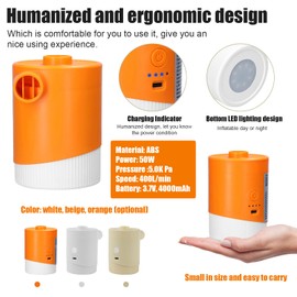 Air Pump,5kPa Air Mattress Pump Rechargeable Portable Mini Inflator Pumps for Outdoor Camping, Inflatable Cushions, Air Mattress (Oran)