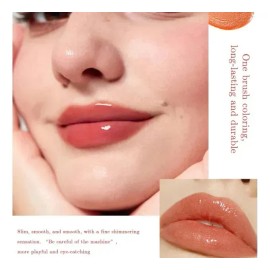 Lápiz Labial Brillante, 6 Unidades, Color Melocotón, Naranja