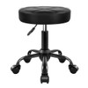 KKTONER Rolling Stool Chair PU Leather Height Adjustable Round Stool