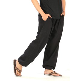 CandyHusky Baggy Sweatpants Men Cotton, Drawstring Lounge Pants, Relaxed Fit, Ideal for Comfort Black L