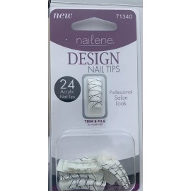 NAILENE DESIGN NAIL TIPS PROFESSIONAL SALON LOOK, 24 NAILS 71340 ( 2 Packs )
