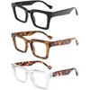 REAVEE 3 Pack Oversized Oprah Style Reading Glasses for Women,