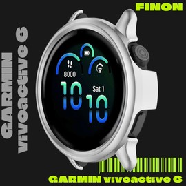 FINON GARMIN vivoactive6 Case, Bumper Case, Lightweight, Easy Removal, Simple, Simple Package (Silver)