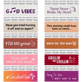 pc/nametag Icebreaker Corporate Badge Ribbons with Adhesive, 3-1/2" x 1-5/8” 100pk, for Nametags Under 4”, (10 Titles, 10 per Title), for Events, Meetings, Trade Shows