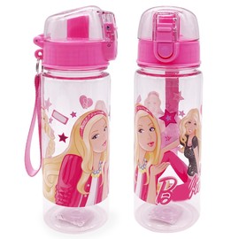 NTEVXZ Kinder Wasserflasche 550ml, Kinder-Trinkflasche mit Make-up Barbi-Motiv Design in Rosa für Kindergarten Oder Schule, Outdoor Sports, Drinking Bottle