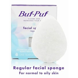 Buf-Puf Buf-Puf Facial Sponge, Dermatologist Developed, Removes Deep Down Dirt & Makeup That Causes Breakouts and Blackheads, Reusable, Exfoliating, White, 12 Count