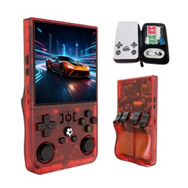 Blorkbuy R36MAX Retro Handheld Game Console,4.0-Inch 720x720 IPS HD Screen,Preloaded Classic Games,Linux Open Source System,128G TF Card &4000mAh Battery,Portable Travel Gift for Teens & Adults (Red)