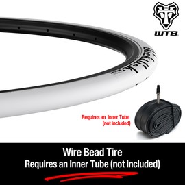 WTB ThickSlick Hybrid Bike Tire (700 x 25) Wire Bead - Slick Tread - Commuter & Campus (White)