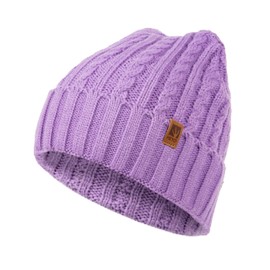 HEYO HCD004 Women's Winter Hat with Cuff, Knitted Hat, Warm Hat for Winter, purple