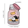 Cute Cartoon Cat in Pink Bottle Enamel Brooch for Women