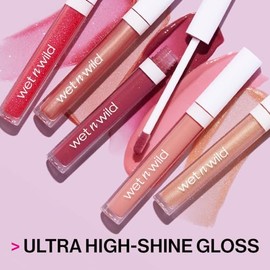 wet n wild MegaSlicks Lip Gloss, Ultra-Glossy, Vitamin-E Enriched, Ultra-Gloss High Shine Moisturizing, Cruelty-Free & Vegan - Wined and Dined
