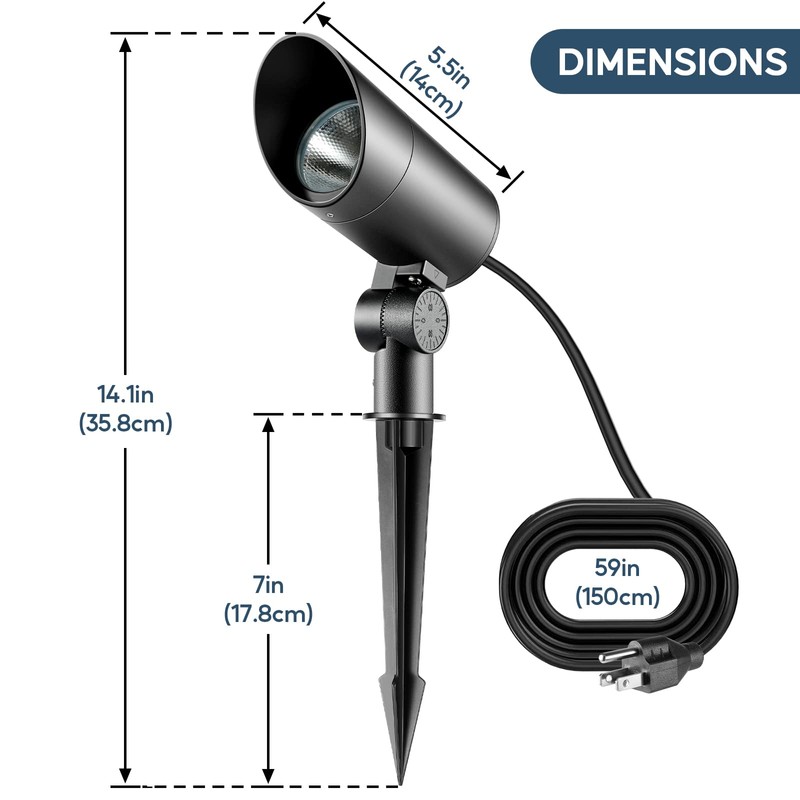 Junview 30W LED Spotlight Outdoor 120V Waterproof Spot Light 3000LM