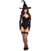 Top Drawer 3 PC Premium Black Witch Corset Costume (XLarge)