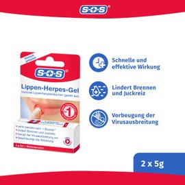 SOS Coldsore Relief Gel (Pack of 2) – Relieves Burning and Itching in Cold Sore (2x5g)