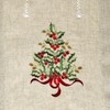 SARO LIFESTYLE 60041.N1690B Holly Collection Christmas Tree Embroidered Table Runner,