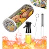 Rolling Grilling Baskets for Outdoor Grill Bbq Stainless Steel Round