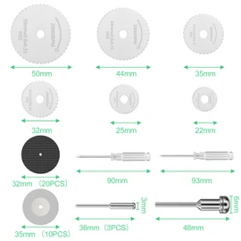 Chiluxendo Cutting Disc Metal Set, Saw Blade for Wood, Saw Wood Saw Blade, Cutting Discs for Rotating Tools, Cutting Disc Attachment for Drill, Mini Circular Saw Blades, Steel Blades (42 Pieces)