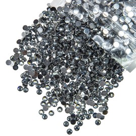 qiipii 2800PCS 4mm Dark Gray Resin Rhinestones for Crafting Deep Grey Flatback Stones Bulk SS16 Crystal Black Diamonds Crystals Gems Charms Supplies for Nails Face Makeup Tumblers Bottles DIY Crafts