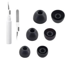 3-in-1 CleaningEartips Kit Compatible with Beats Fit Pro, S/M/L 3 Sizes 6 Pairs Soft Silicon Earbuds Tips Replacement Ear Tips, Compatible with Beats Fit Pro/Studio Buds, 6 Pairs Black