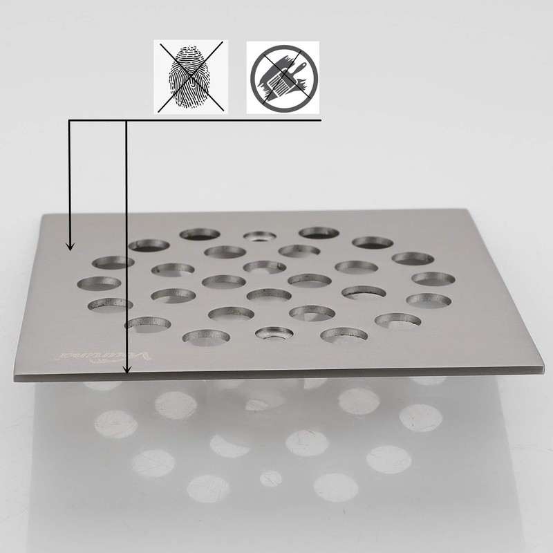 VOURUNA Square 4-1/4(4.25) inch Screw-in Shower Floor Drain Grate Strainer