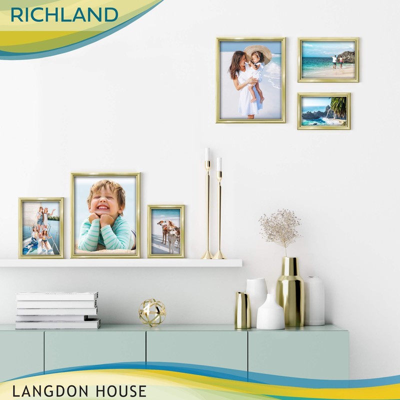 Langdon House 4x6 Picture Frames Set (Gold, 6 Pack) Distinguished