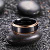 King Will Mens 8MM Black Tungsten Carbide Ring Matte Brushed