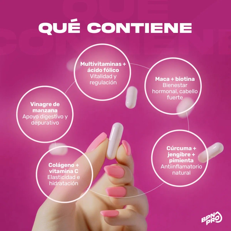 Multivitaminico Mujer Pastillas Cabello Piel Uñas Bpn