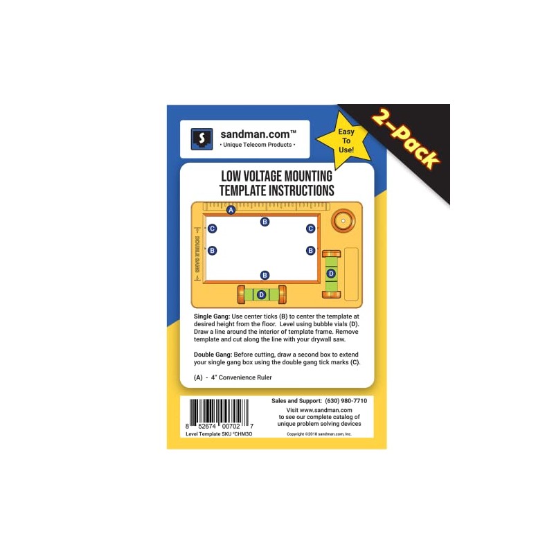 Low Voltage Mounting Bracket Template (Template - 2-Pack)
