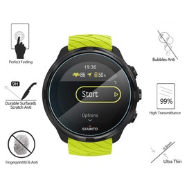 AKWOX (Pack of 4) Tempered Glass Screen Protector for Suunto 9, [0.3mm 2.5D High Definition 9H] Premium Clear Screen Protector for Suunto 9