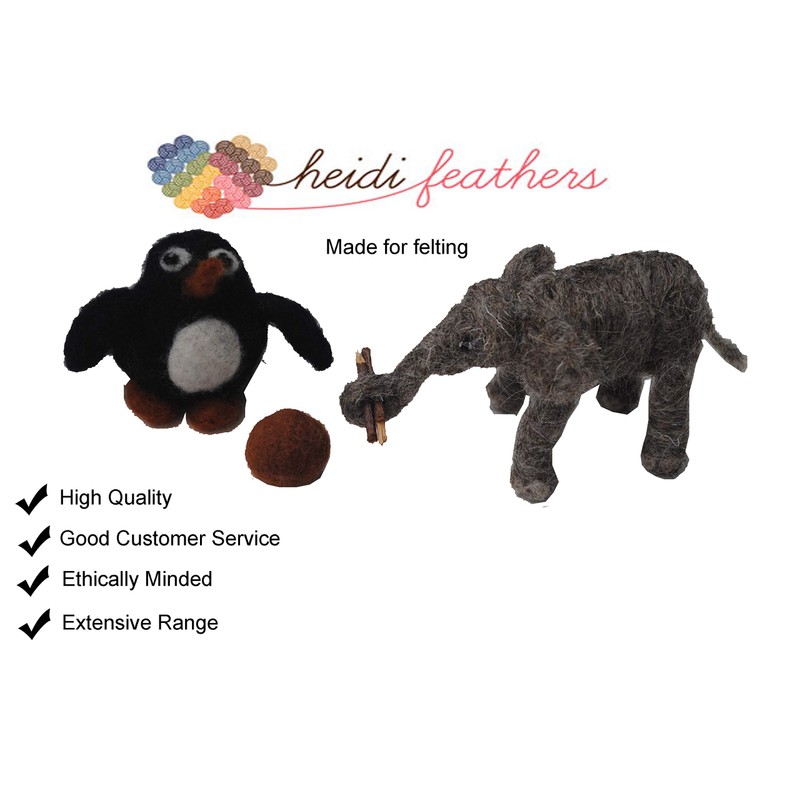 Heidifeathers® Boxed Needle Felting Starter Kit - Carded Wool Mix-