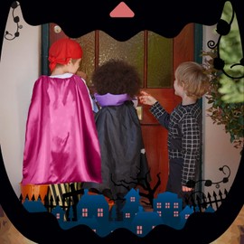 TOPWAYS® Superhero Costume Capes and Masks for Children, Masquerade Costume for Children (Rose Pink-Green)