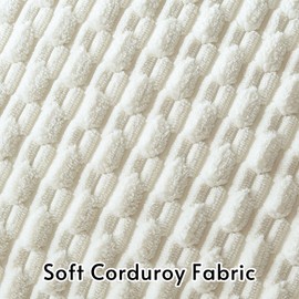 Sungeek Set of 2 Corduroy Cushion Covers, Decorative Cushion Covers, Soft Cushion Cover, Decorative Cushion, Sofa Cushion, Boho Decorative Cover, Cushion Cover for Sofa, Bedroom, Living Room (Cream