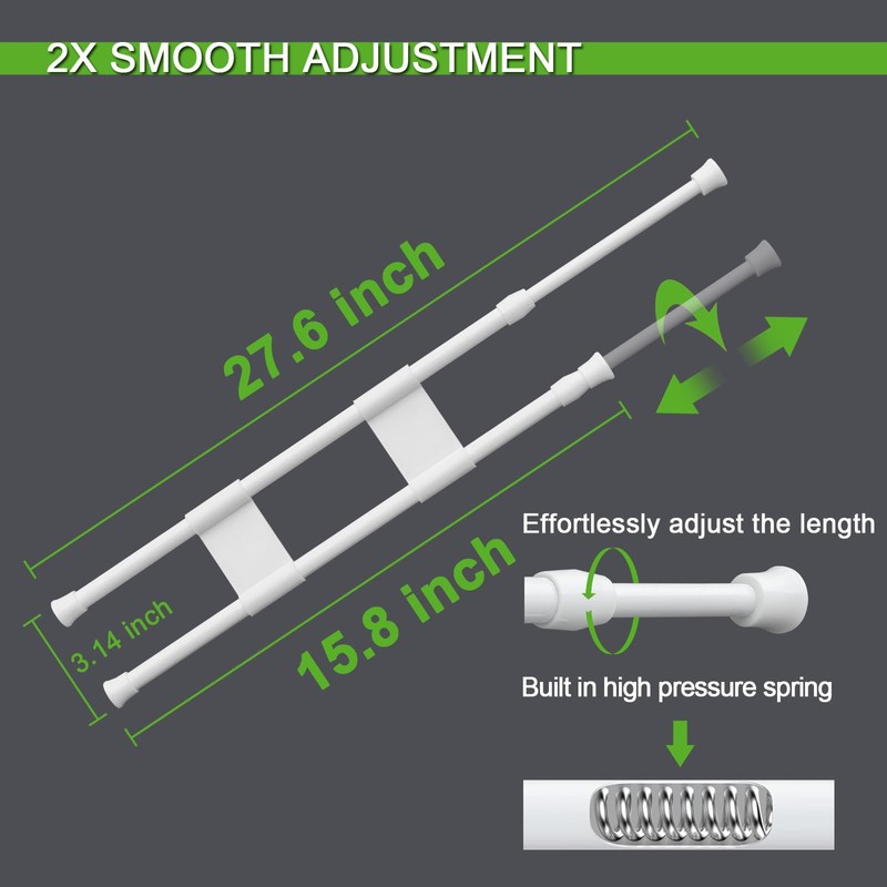 Reggory 4 Sets Double RV Refrigerator Bars, 15.8-27.6 Inches Non-Slip