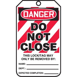 Accuform Lockout Tags, Pack of 5, Danger Equipment Lock Out My Life is on The Line, US Made OSHA Compliant Tags, Tear & Water Resistant PF-Cardstock, 5.75"x 3.25", MLT600CTM