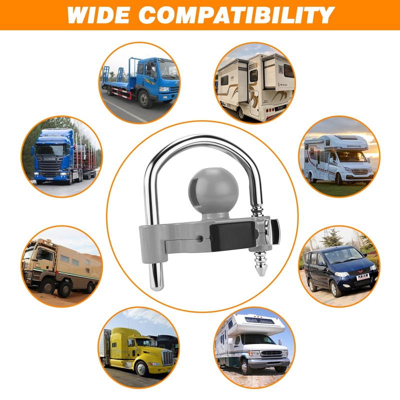 Funmit Trailer Lock Universal Hitch Lock with Combination Lock, fit