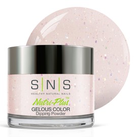 SNS Nail Dip Powder, Gelous Color Dipping Powder – Girl’s Best Friend (Natural, Nudes/Pastel, Glitter) – Long-Lasting Dip Nail Color Lasts 14 Days – Lower-Odor & No UV Lamp Required – 1 oz