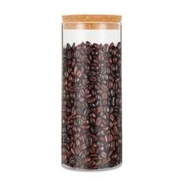 Luxtea Glass Jar Borosilicate Canister 34oz with Cork Stopper Lid, Airtight Container Cookie Candy Spice Tea Cereal Storage (Cork Stopper)