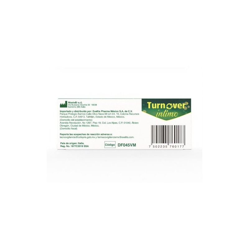 Turnover Crema Vaginal Con Polinucleótidos Caja con 2 Aplicaciones de