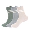 ANLIOTO 3 Pairs Yoga Socks with Grips, Non Slip Ruffle