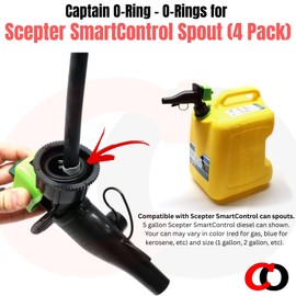 Captain O-Ring – Replacement O-Rings for Scepter SmartControl Gas Can Spout (4 Pack)