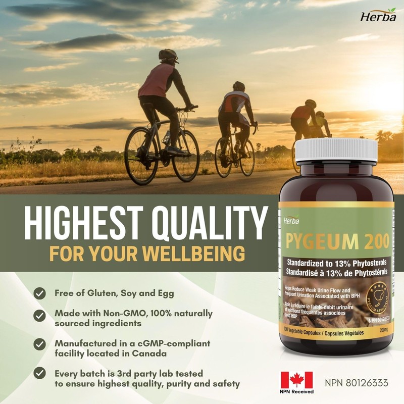 Herba Pygeum Supplement 200mg – 100 Capsules | Standardized to
