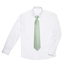 DiBanGu Boys Pretied Necktie and Pocket Square Set Sage Green Plaid Tie and Pocket Square for Party School
